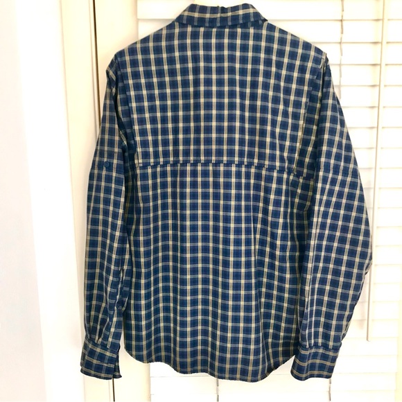 Columbia Men's Omni Shade Button Down Vented Shirt / Windbreaker M Blue / Yellow - Picture 2 of 16